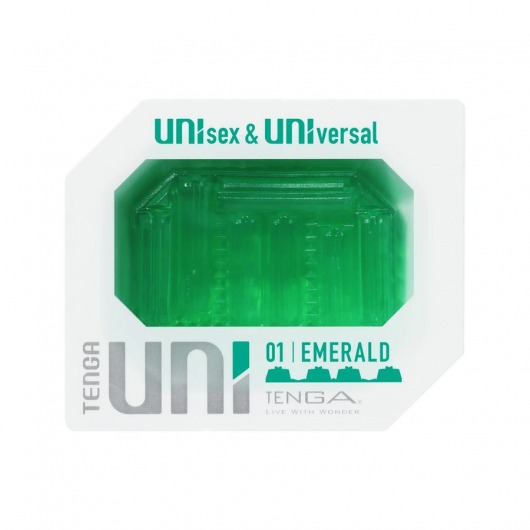 Зеленый мастурбатор-стимулятор Tenga Uni Emerald - Tenga - в Тамбове купить с доставкой