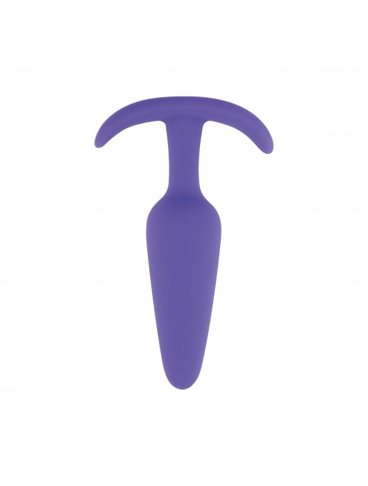 Фиолетовая анальная пробка с ограничителем - 12,5 см. - Волшебная страна