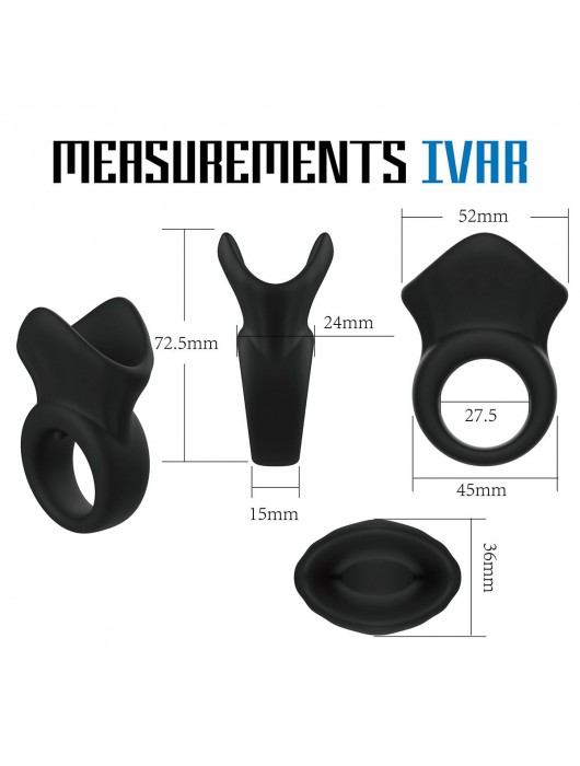 Черная эрекционная утяжка для пениса и мошонки Rooster Ivar - Velv or - в Тамбове купить с доставкой