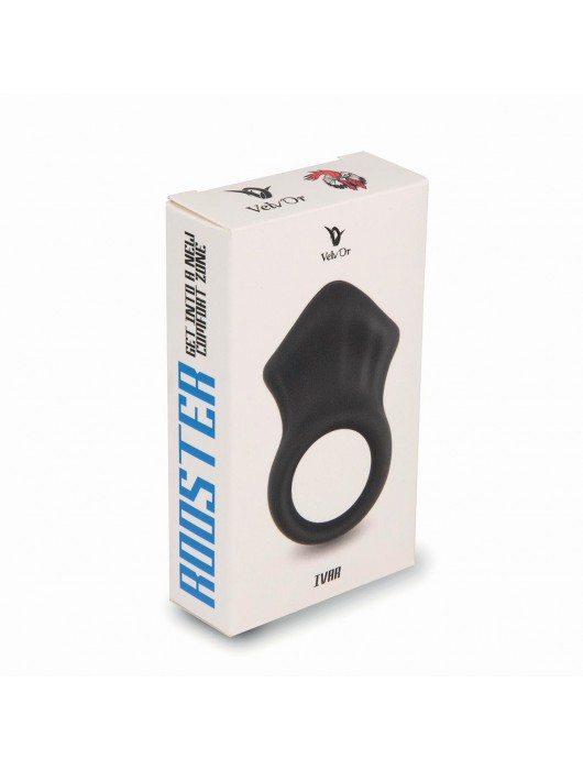 Черная эрекционная утяжка для пениса и мошонки Rooster Ivar - Velv or - в Тамбове купить с доставкой