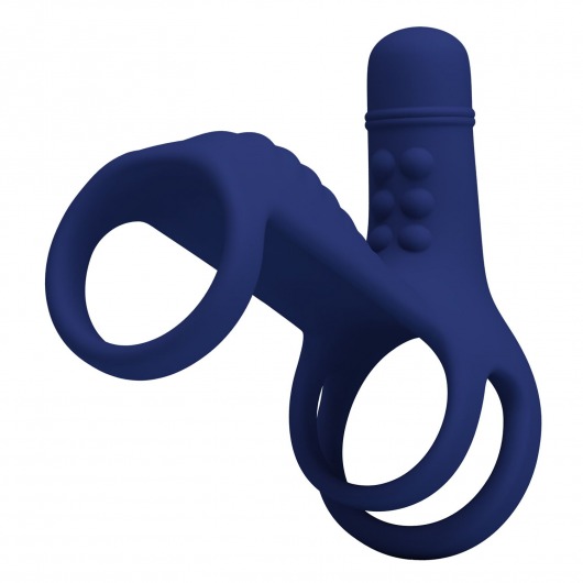 Синяя вибронасадка на пенис Vibrating Penis Sling - Baile - в Тамбове купить с доставкой