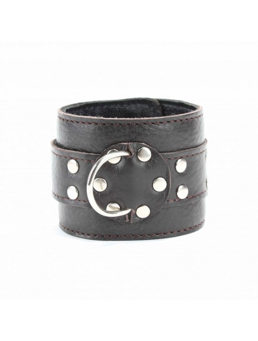 Коричневые оковы из мягкой кожи на металлической цепочке - БДСМ Арсенал - купить с доставкой в Тамбове