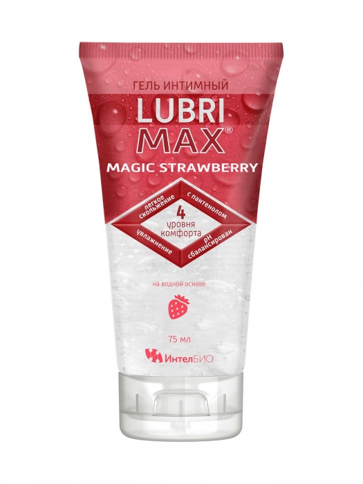 Интимный гель-смазка на водной основе Lubrimax Magic Strawberry - 75 мл. - ИнтелБИО - купить с доставкой в Тамбове
