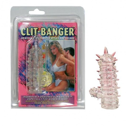 Прозрачная насадка с шипами и клиторальной шишечкой CLIT-BANGER SLEEVE IN CLEAR - Tonga - в Тамбове купить с доставкой