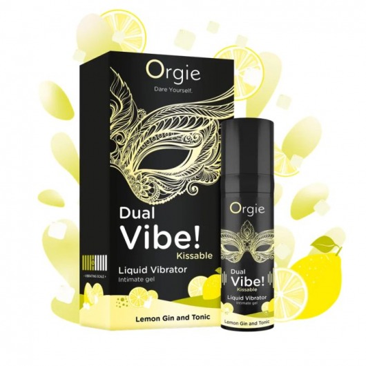 Съедобный жидкий вибратор Dual Vibe! со вкусом лимонного джина с тоником - 15 мл. - ORGIE - купить с доставкой в Тамбове