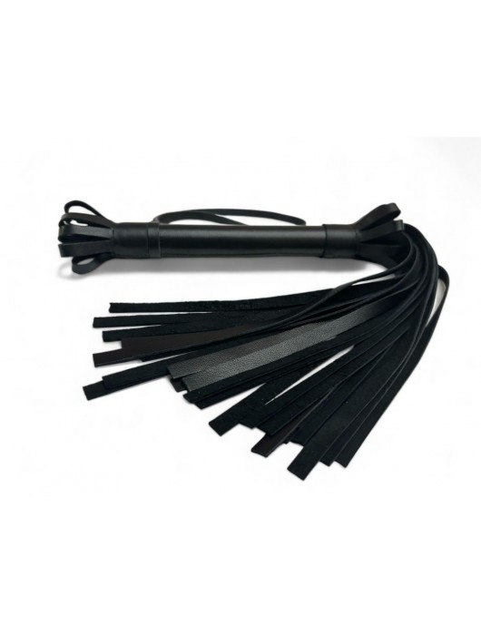 Черная кожаная плеть King Arsenal - 44 см. - БДСМ Арсенал - купить с доставкой в Тамбове