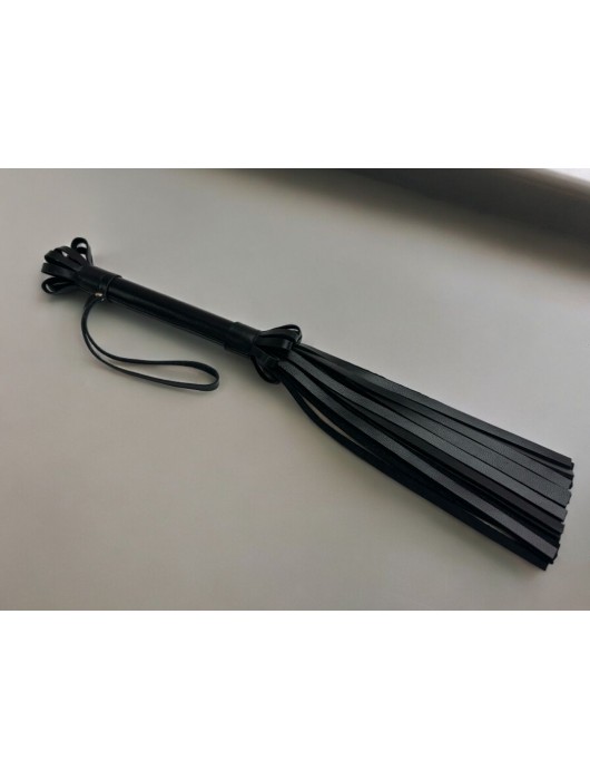 Черная кожаная плеть King Arsenal - 44 см. - БДСМ Арсенал - купить с доставкой в Тамбове