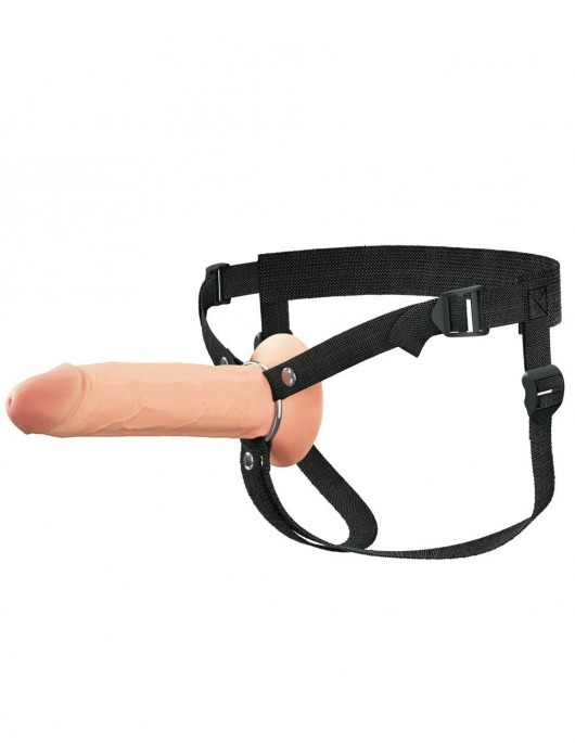 Полый страпон на ремнях 8’’ Hollow Silicone Strap-on - Pipedream - купить с доставкой в Тамбове