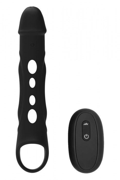 Черная насадка-удлинитель Vibrating Extender With Remote с вибрацией - Dream Toys - в Тамбове купить с доставкой