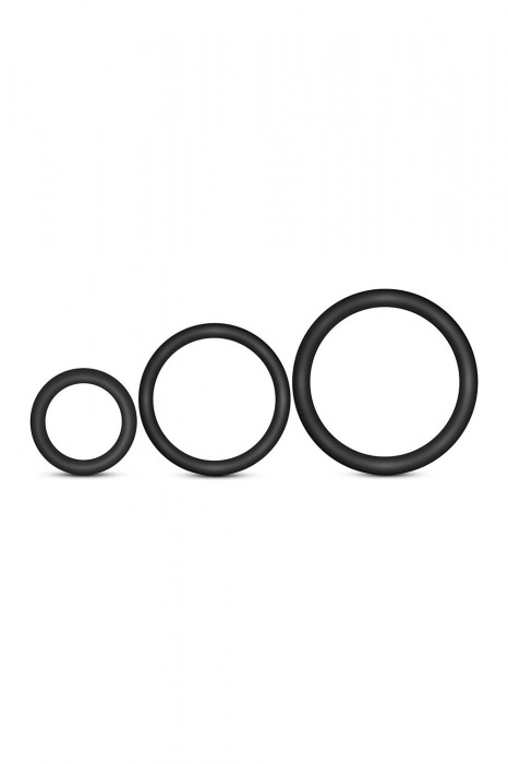 Набор из 3 черных эрекционных колец Cock Ring Set - Blush Novelties - в Тамбове купить с доставкой