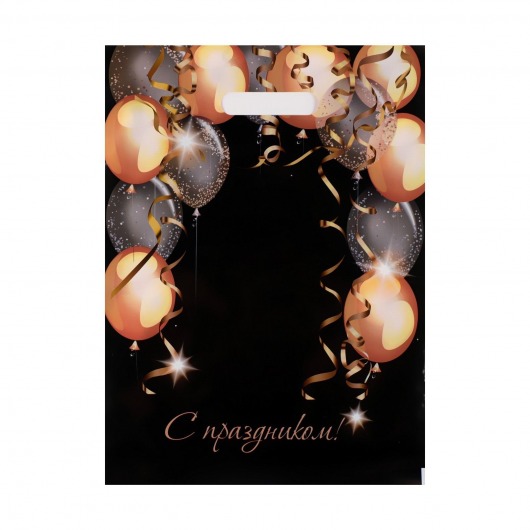 Пакет с вырубной ручкой и принтом в виде шариков (30х40 см) - Сима-Ленд - купить с доставкой в Тамбове