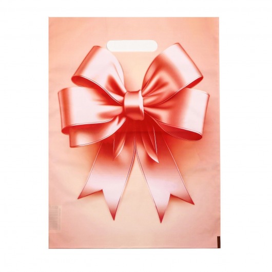 Пакет с принтом в виде банта с вырубной ручкой (30х40 см) - Сима-Ленд - купить с доставкой в Тамбове