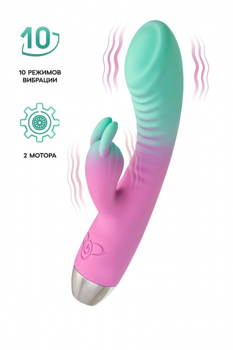 Мятно-розовый вибратор для точки G с клиторальным отростком Orchid - 21 см. - ToyFa купить в Тамбове с доставкой в Orgasmix.ru Мятно-розовый вибратор для точки G с клиторальным отростком Orchid - 21 см. - ToyFa