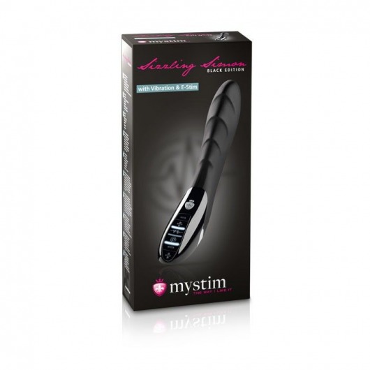 Вибратор с электростимуляцией Sizzling Simon Black Edition - 27 см. - MyStim - купить с доставкой в Тамбове