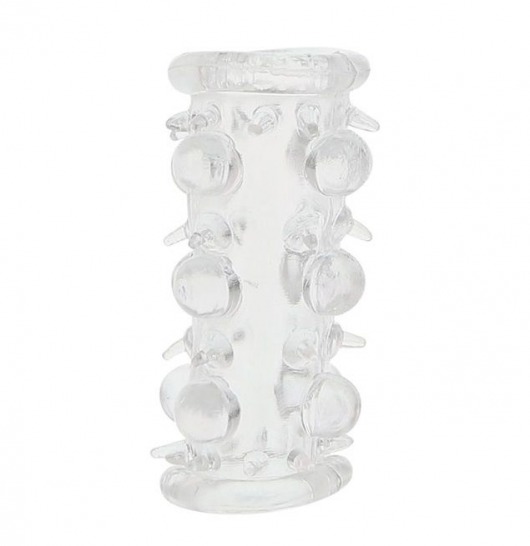 Прозрачная насадка на пенис с шипами и бугорками JELLY JOY LUST CLUSTER CLEAR - Dream Toys - в Тамбове купить с доставкой