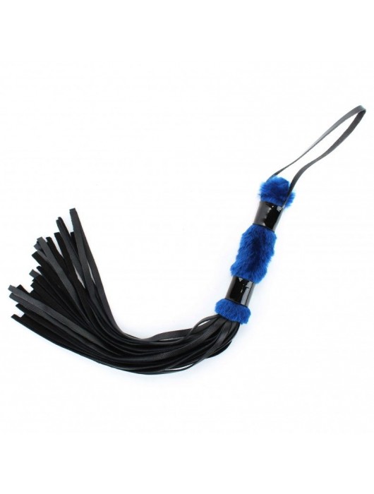 Нежная плеть с синим мехом BDSM Light - 43 см. - БДСМ Арсенал - купить с доставкой в Тамбове