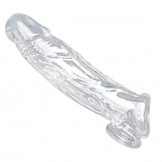 Прозрачная насадка для увеличения члена Realistic Clear Penis Enhancer and Ball Stretcher - 20,3 см. - XR Brands - в Тамбове купить с доставкой