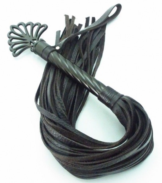 Длинная плеть с рукоятью цвета шоколада - 66 см. - БДСМ Арсенал - купить с доставкой в Тамбове