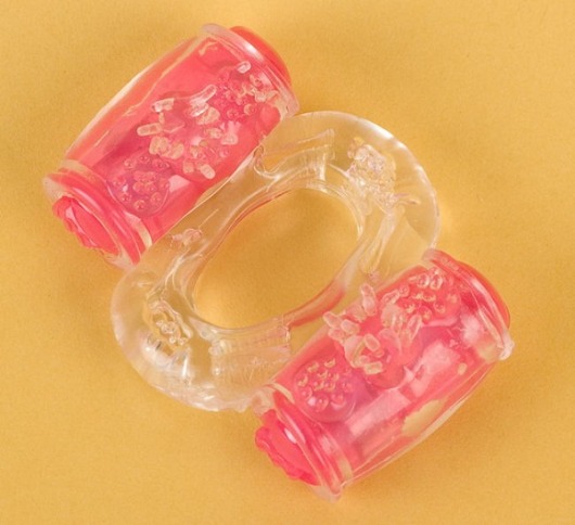 Прозрачное виброкольцо с двумя вибропульками - Toyfa Basic - в Тамбове купить с доставкой