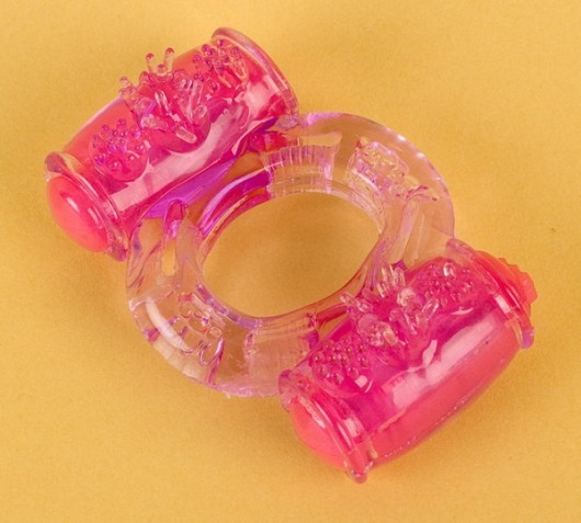 Фиолетовое виброкольцо с двумя вибропульками - Toyfa Basic - в Тамбове купить с доставкой