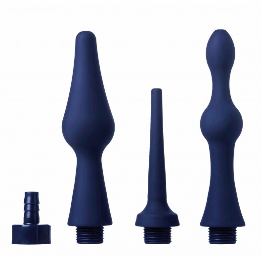 Набор из 3 универсальных насадок для анального душа Universal 3 Piece Silicone Enema Attachment Set - XR Brands - купить с доставкой в Тамбове
