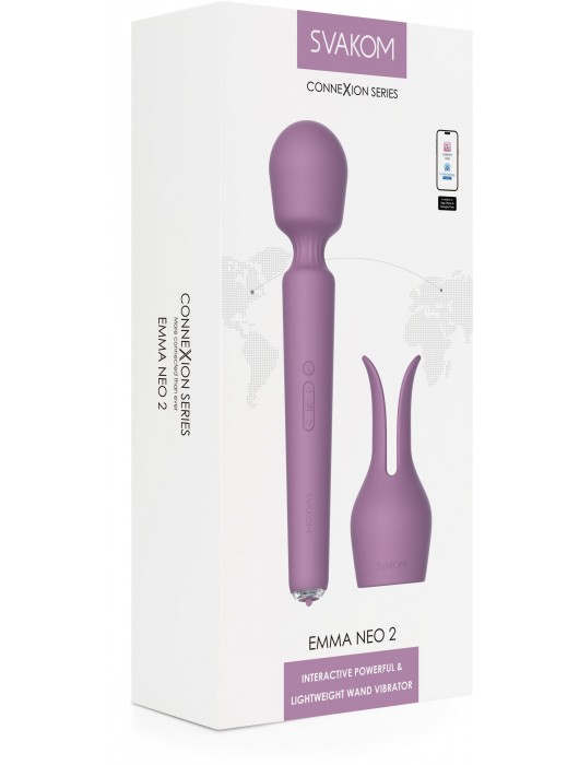 Сиреневый вибромассажёр Emma Neo 2 с функцией нагрева - Svakom