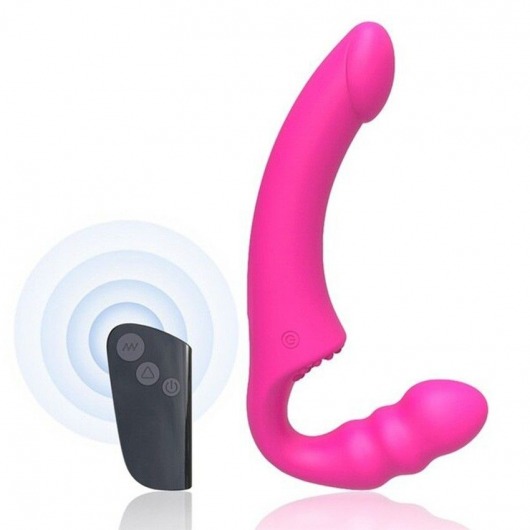 Розовый безремневой страпон Straples Strap-On Dildo - Erokay - купить с доставкой в Тамбове