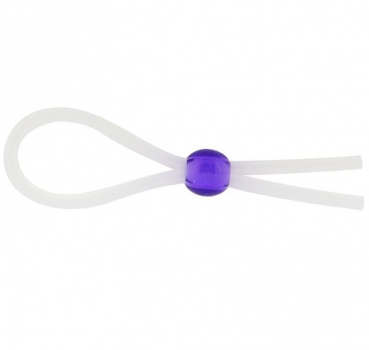 Прозрачное лассо с фиолетовой бусиной SILICONE COCK RING WITH BEAD LAVENDER - NMC - в Тамбове купить с доставкой