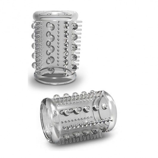 Прозрачная насадка с шипами и шишечками STAY HARD COCK SLEEVE 03 CLEAR - Blush Novelties - в Тамбове купить с доставкой