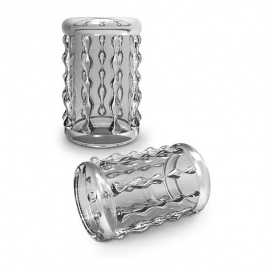 Прозрачная насадка с бороздками STAY HARD COCK SLEEVE 04 CLEAR - Blush Novelties - в Тамбове купить с доставкой