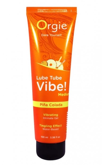 Гель с эффектом вибрации Lube Tube Vibe Medium Pina Colada - 100 мл. - ORGIE - купить с доставкой в Тамбове
