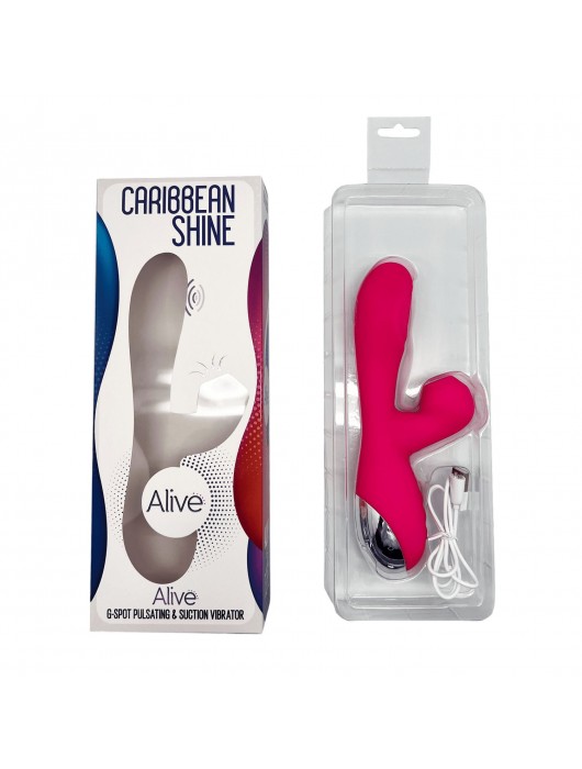 Ярко-розовый вибратор-кролик Caribbean Shine - 21 см. - Adrien Lastic