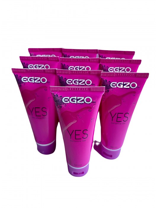 Набор из 10 согревающих лубрикантов на водной основе Egzo Yes (по 50 мл.) - EGZO - купить с доставкой в Тамбове