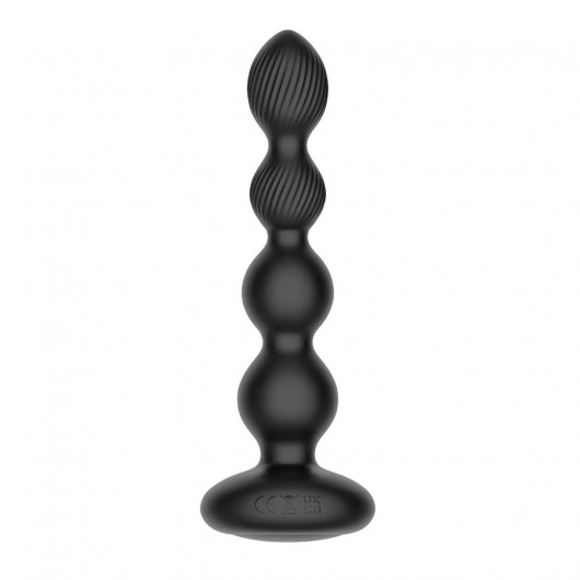 Черная анальная виброёлочка Nexus Tornado Beaded Probe с функцией вращения - Nexus Range
