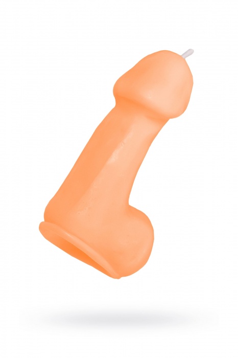 Оранжевая свеча в форме пениса - 47 гр. - Pecado - купить с доставкой в Тамбове