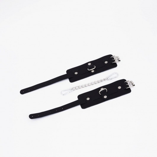 Черные кожаные оковы с хромированной фурнитурой - Crazy Handmade - купить с доставкой в Тамбове Черные кожаные оковы с хромированной фурнитурой - Crazy Handmade - купить с доставкой в Тамбове