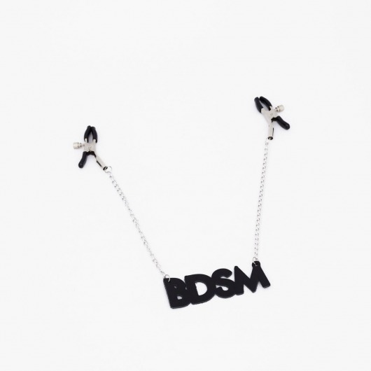 Зажимы на соски с кожаной подвеской BDSM - Crazy Handmade - купить с доставкой в Тамбове