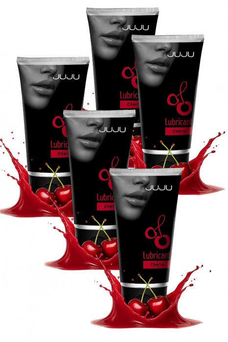 Набор из 5 съедобных лубрикантов JUJU со вкусом вишни - JuJu - купить с доставкой в Тамбове