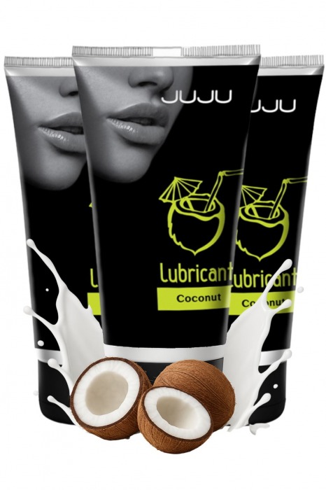 Набор из 3 съедобных лубрикантов JUJU со вкусом кокоса - JuJu - купить с доставкой в Тамбове
