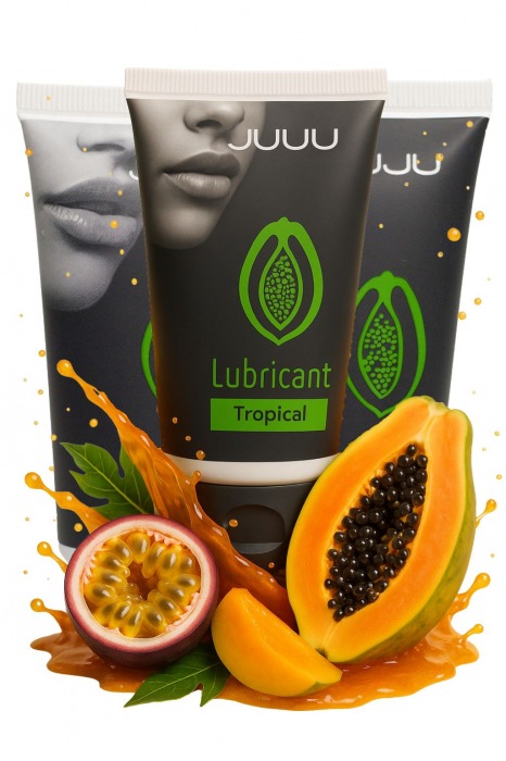 Набор из 3 съедобных лубрикантов JUJU со вкусом тропических фруктов - JuJu - купить с доставкой в Тамбове