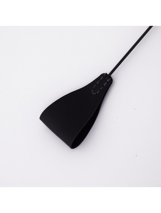 Стек с широким черным кожаным наконечником и металлической ручкой - 67 см. - Crazy Handmade - купить с доставкой в Тамбове