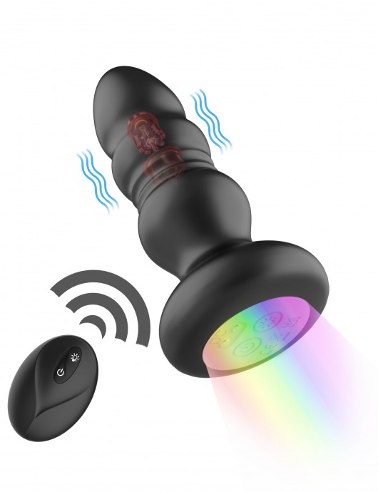 Черная анальная вибропробка с фрикционным механизмом и LED-подсветкой - 12,5 см. - Secwell в Тамбове Черная анальная вибропробка с фрикционным механизмом и LED-подсветкой - 12,5 см. - Secwell