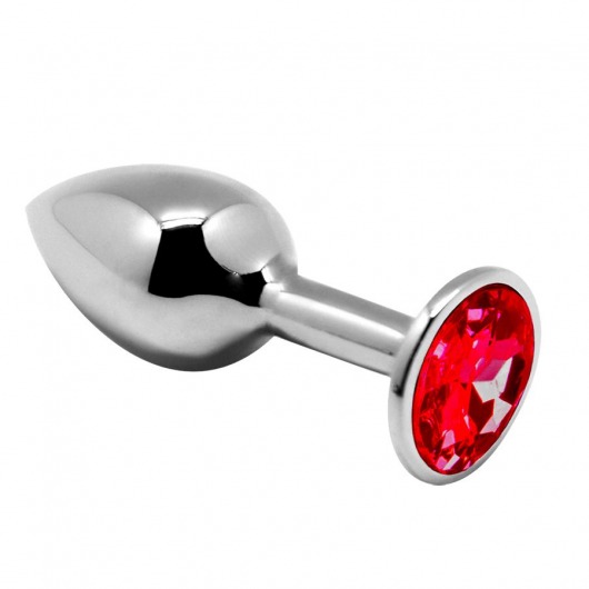 Серебристая анальная втулка Mini Metal Butt Plug Size M с красным кристаллом - Adrien Lastic в Тамбове Серебристая анальная втулка Mini Metal Butt Plug Size M с красным кристаллом - Adrien Lastic