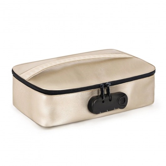 Золотистая сумочка для хранения игрушек Discreet Box - Dorcel - купить с доставкой в Тамбове