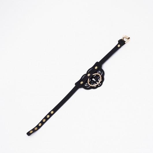 Черный чокер с клепками и золотистой фурнитурой - Crazy Handmade - купить с доставкой в Тамбове Черный чокер с клепками и золотистой фурнитурой - Crazy Handmade - купить с доставкой в Тамбове