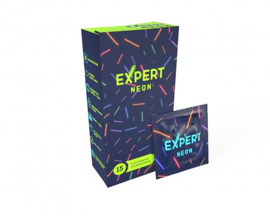 Светящиеся в темноте презервативы Expert Neon - 15 шт. - Expert - купить с доставкой в Тамбове