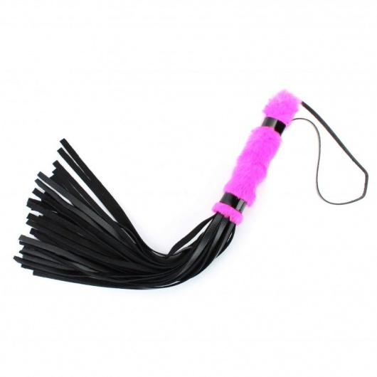 Нежная плеть с розовым мехом BDSM Light - 43 см. - БДСМ Арсенал - купить с доставкой в Тамбове
