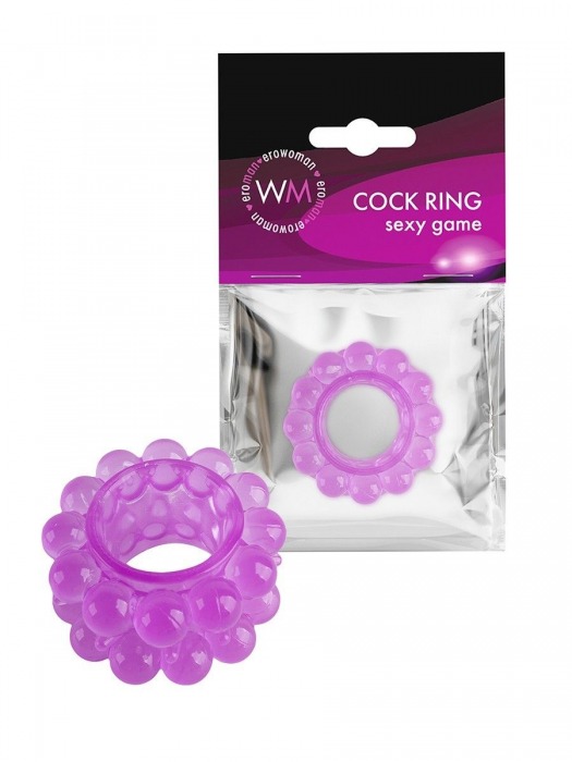 Лиловое эрекционное кольцо с 2 рядами стимулирующих шариков - Erowoman-Eroman - в Тамбове купить с доставкой
