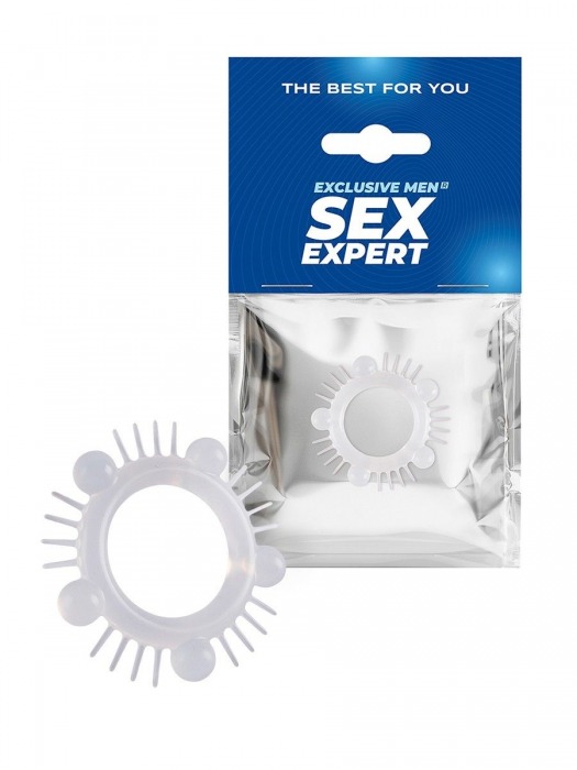 Эластичное эрекционное кольцо с шишечками и шипами - Sex Expert - в Тамбове купить с доставкой