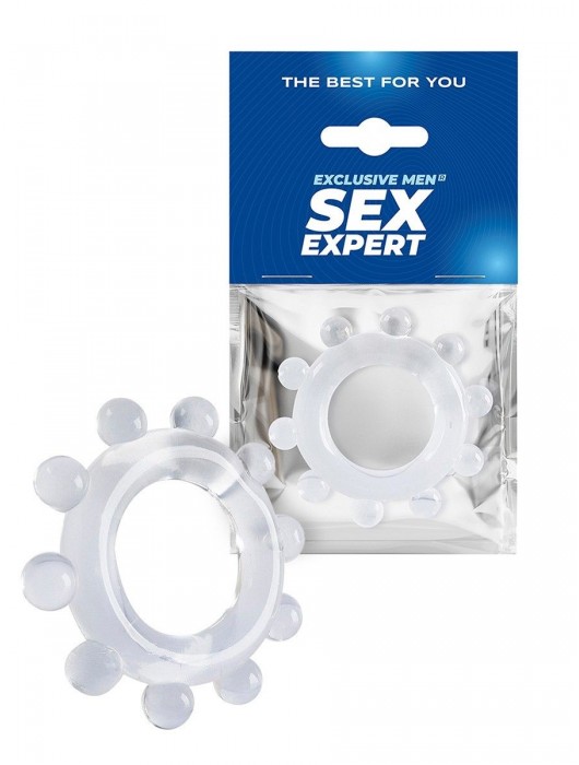 Прозрачное эрекционное кольцо со стимулирующими шариками - Sex Expert - в Тамбове купить с доставкой